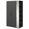 KLEIDERSCHRANK 2-türig Graphitfarben, Anthrazit  - Anthrazit/Graphitfarben, Design, Holzwerkstoff/Metall (126,3/213,6/59,3cm) - Cantus