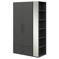 KLEIDERSCHRANK 2-türig Graphitfarben, Anthrazit  - Anthrazit/Graphitfarben, Design, Holzwerkstoff/Metall (126,3/213,6/59,3cm) - Cantus