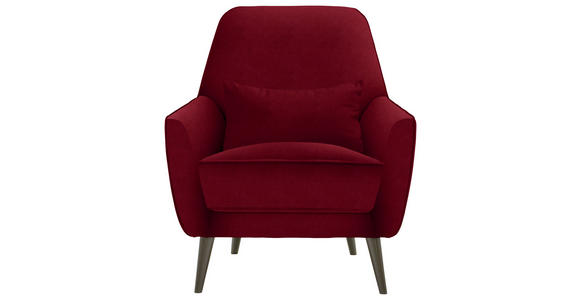 SESSEL in Mikrofaser Rot - Rot/Schwarz, MODERN, Holz/Textil (77/86/80cm) - Carryhome