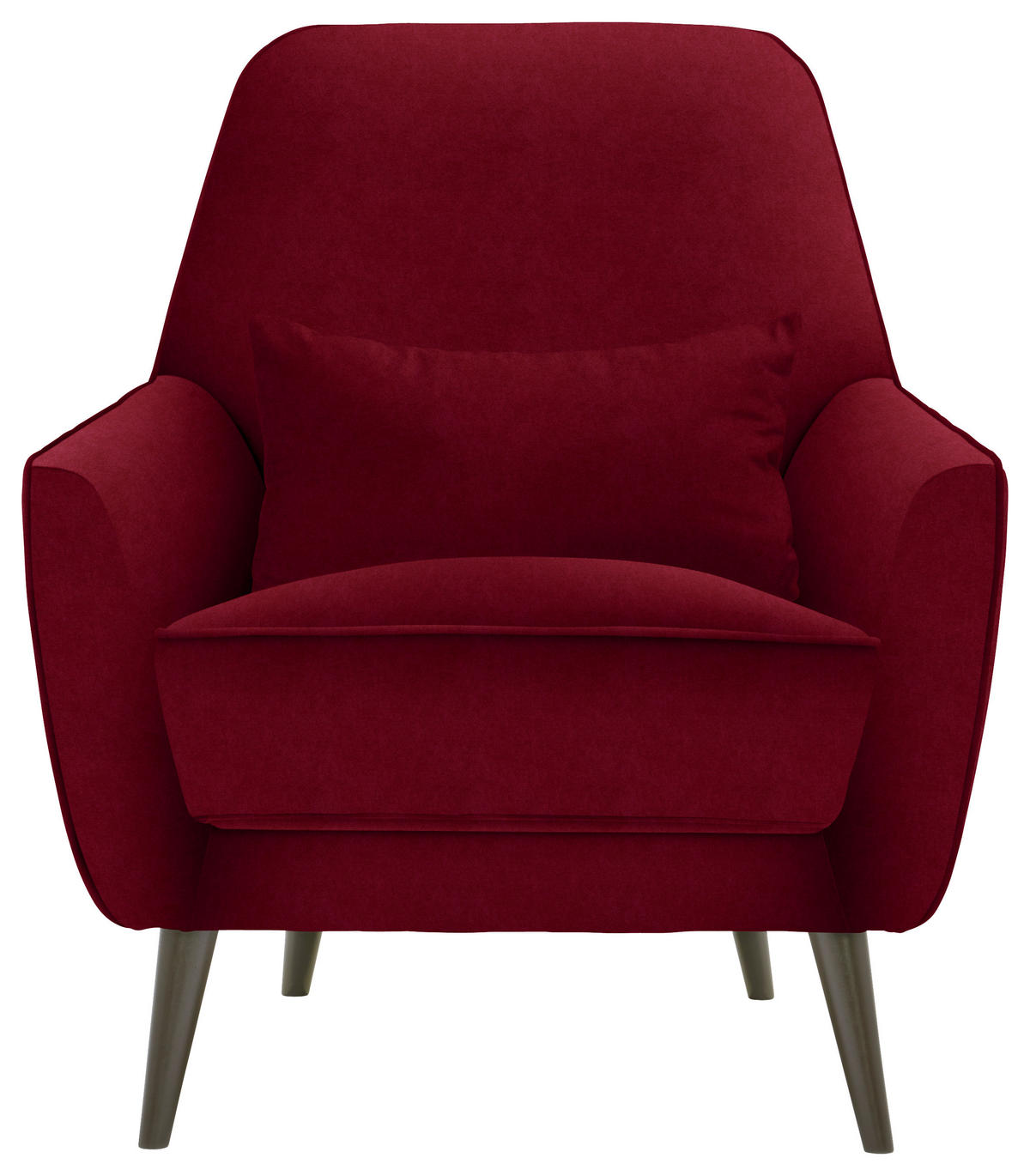 SESSEL in Mikrofaser Rot  - Rot/Schwarz, Modern, Holz/Textil (77/86/80cm) - Carryhome