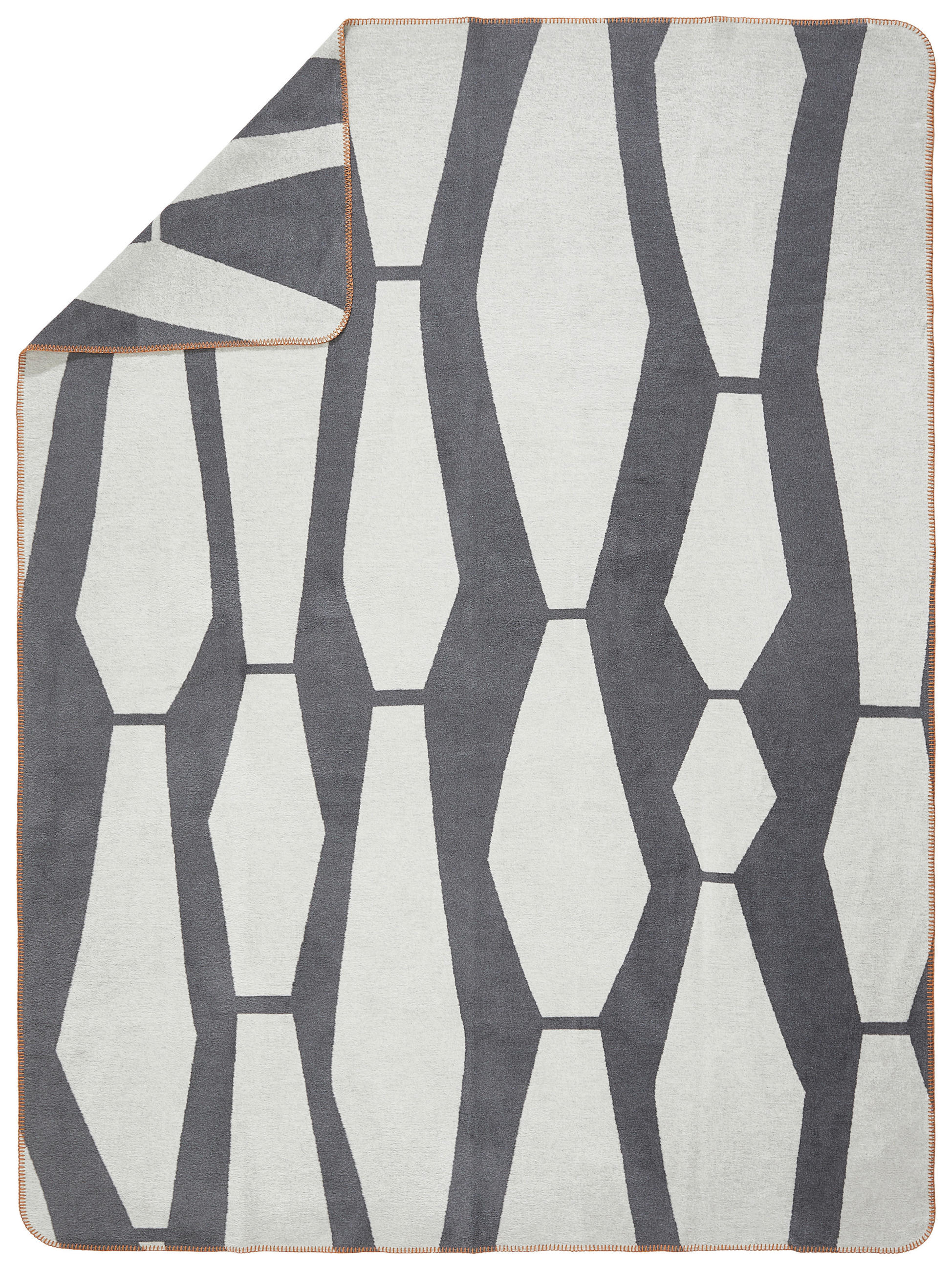 Dieter Knoll Wohndecke Decoupage Anthrazit, Silber 150x200 cm