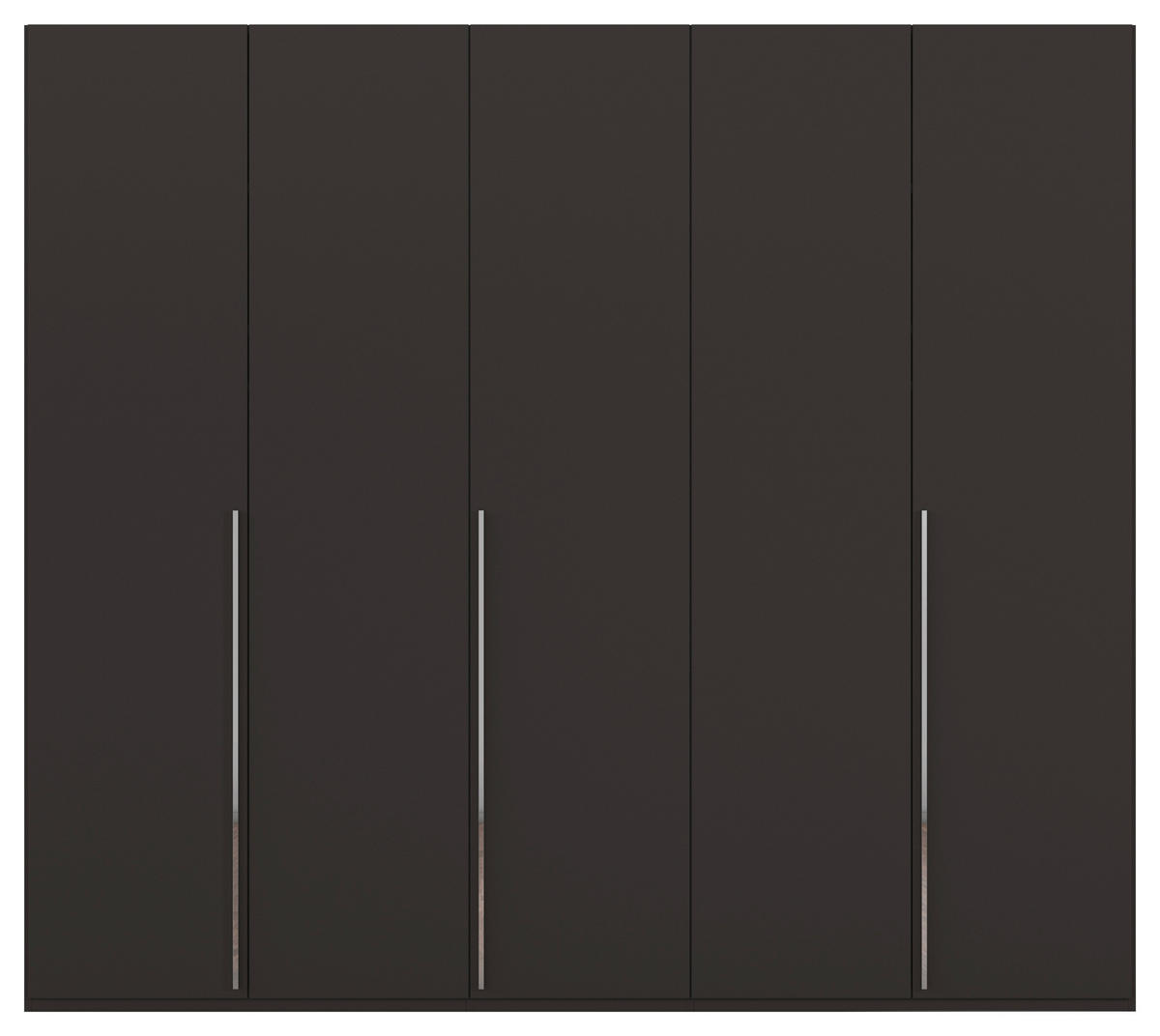 DREHTÜRENSCHRANK 251/223/60 cm 5-türig Schwarz  - Chromfarben/Schwarz, Design, Holzwerkstoff/Metall (251/223/60cm) - home24