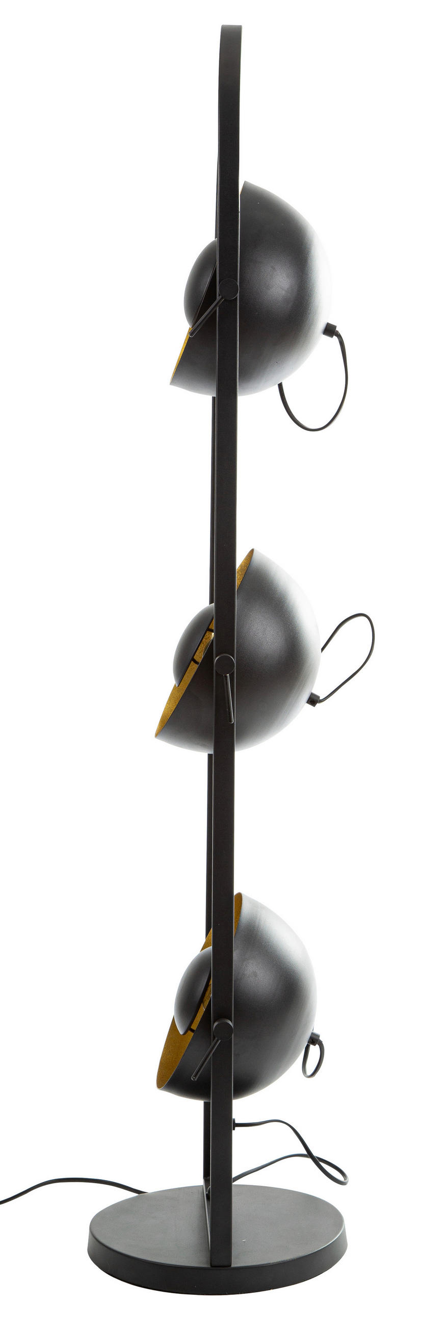 STEHLEUCHTE - Goldfarben/Schwarz, Design, Kunststoff/Metall (25/25/117cm) - Globo
