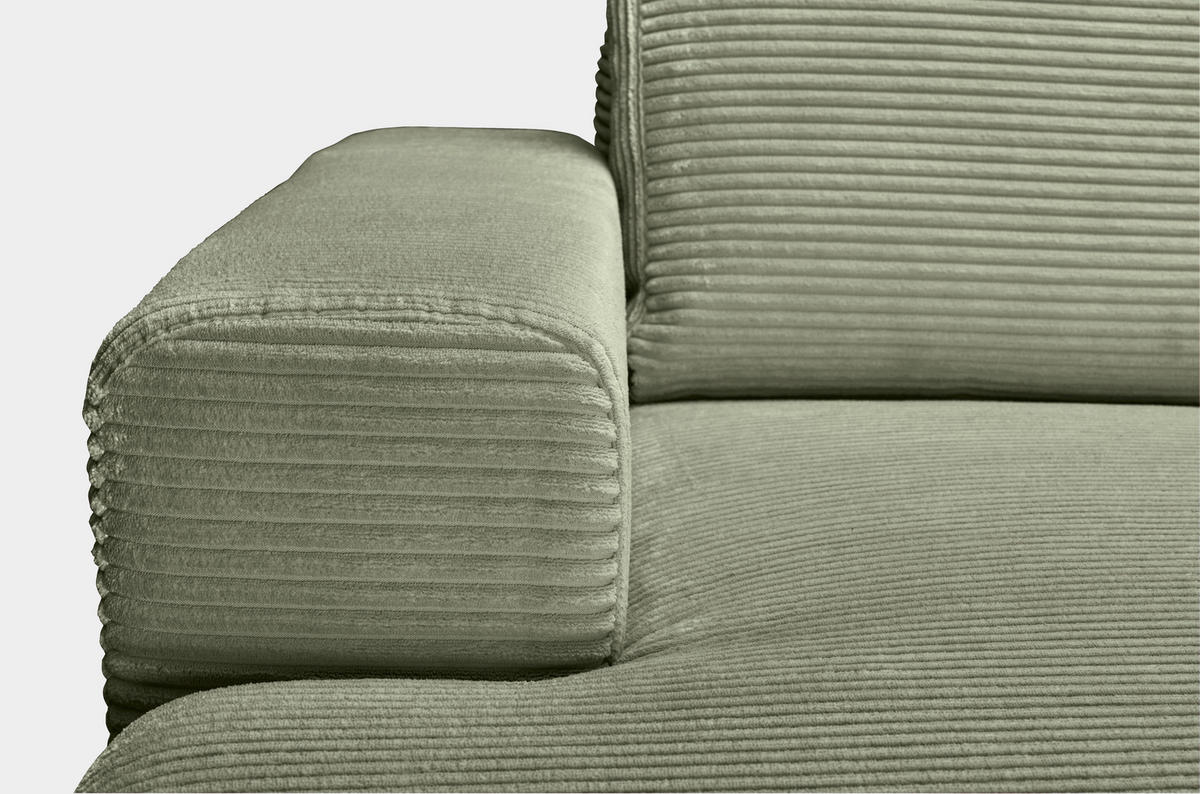 CloseUp von Carryhome ECKSOFA Olivgrün Cord.