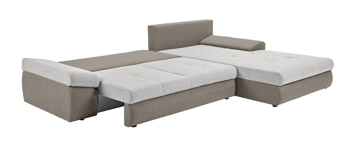 ECKSOFA Beige Webstoff  - Beige/Creme, Design, Kunststoff/Textil (313/215cm) - Carryhome