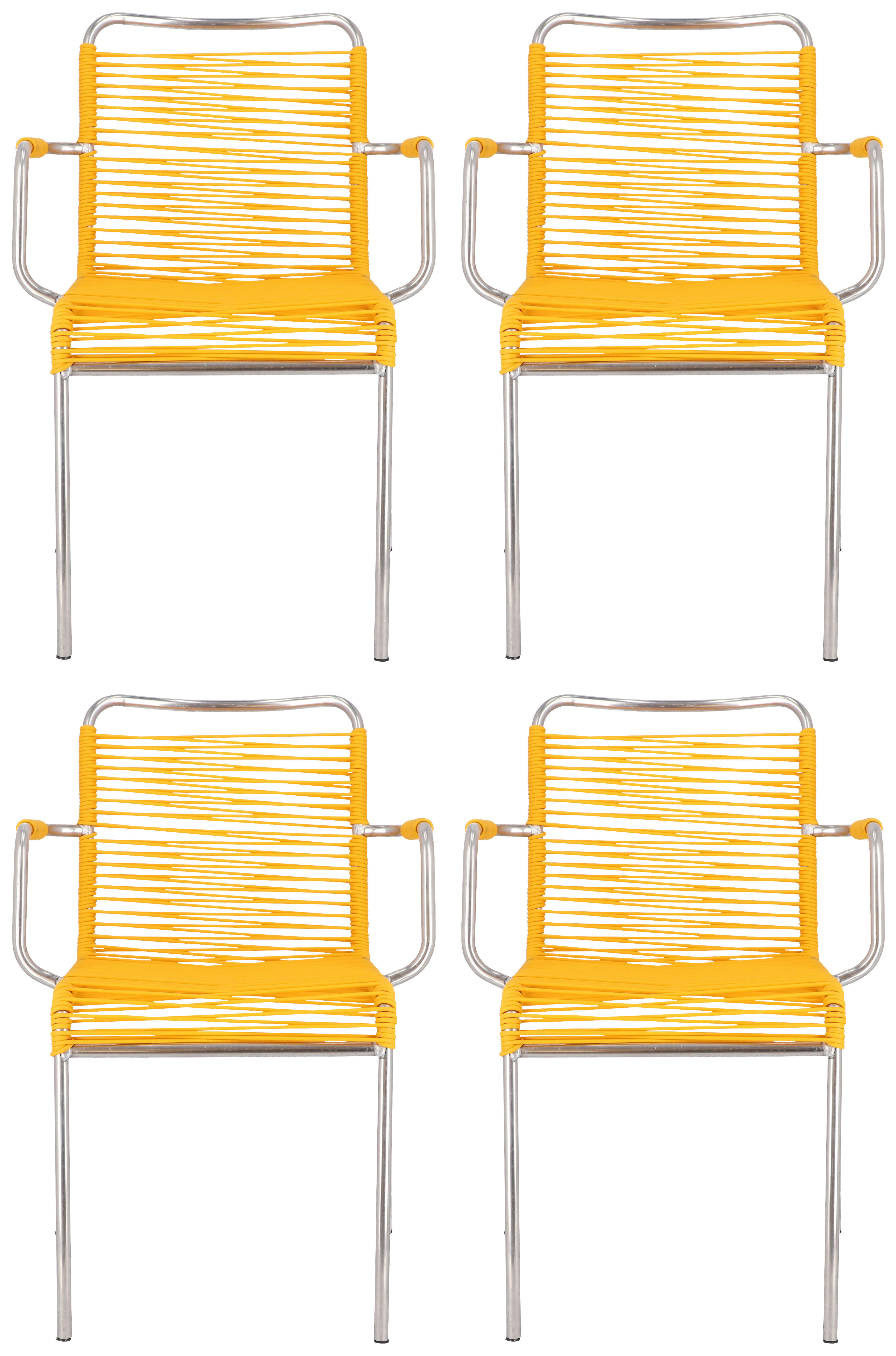 GARTENSESSEL-SET Aluminium Alufarben, Gelb  - Gelb/Alufarben, Design, Kunststoff/Metall (57/85/57cm) - FIAM