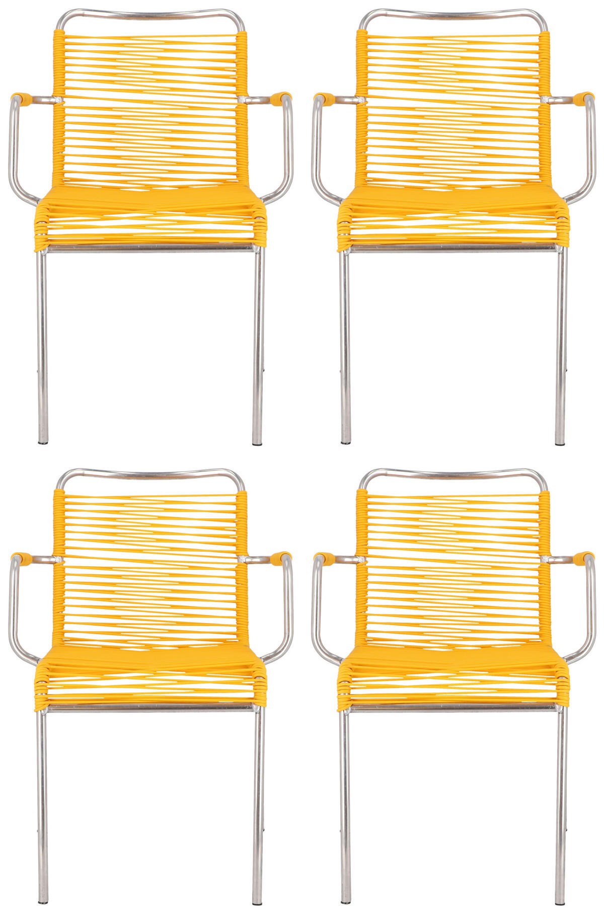 GARTENSESSEL-SET Aluminium Alufarben, Gelb  - Gelb/Alufarben, Design, Kunststoff/Metall (57/85/57cm) - FIAM