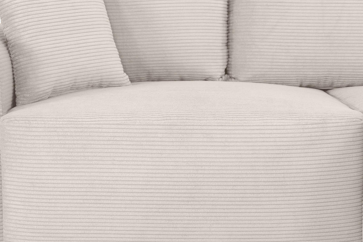 ECKSOFA in Cord Weiss  - Weiss, Design, Textil (250/151cm) - MID.YOU