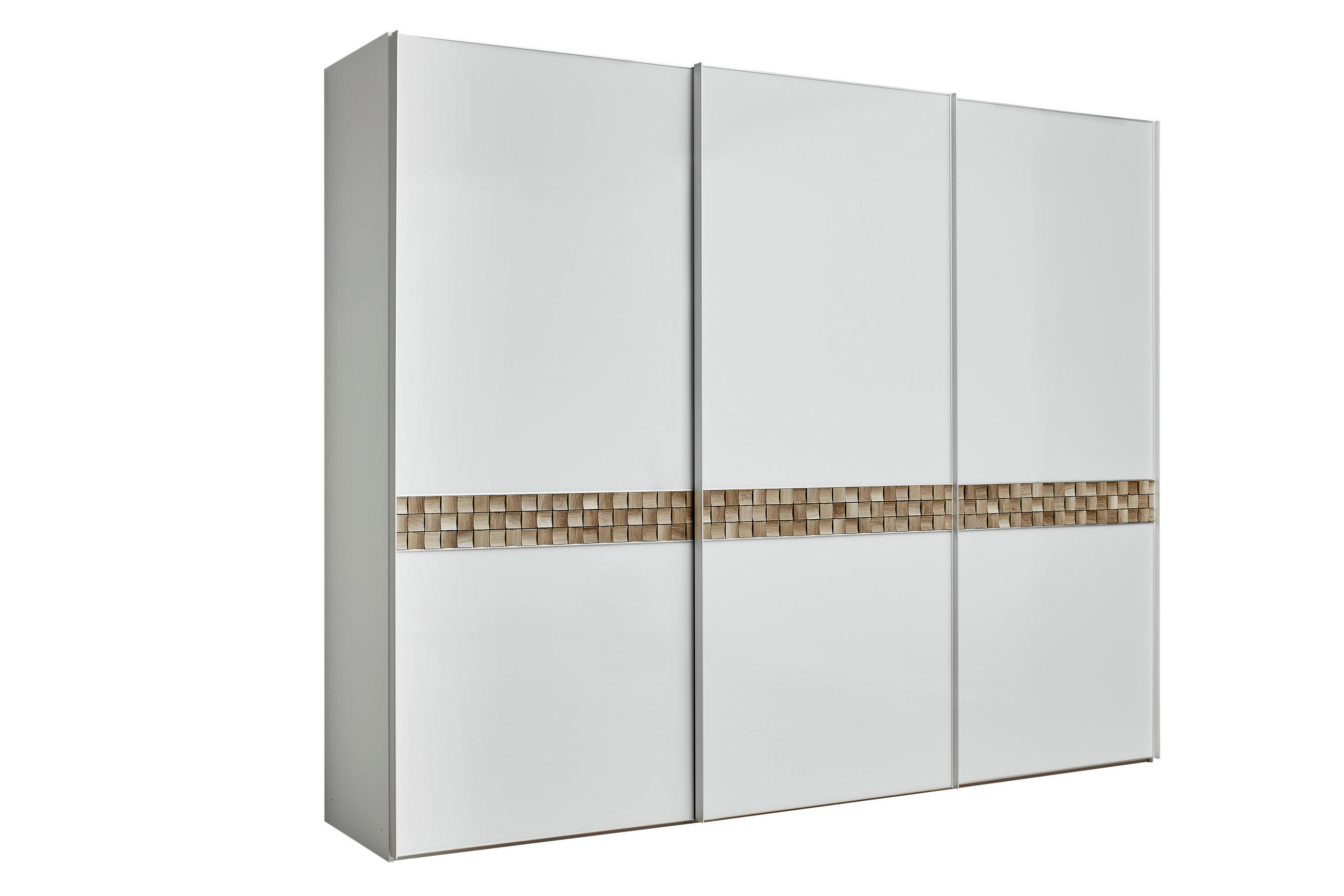 SCHWEBETÜRENSCHRANK 298/240/68 cm 3-türig Grau, Eiche dunkel  - Eiche dunkel/Alufarben, Design, Glas/Holz (298/240/68cm) - Dieter Knoll