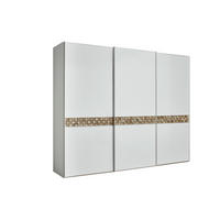 SCHWEBETÜRENSCHRANK 249/240/68 cm 3-türig Grau, Eiche dunkel  - Eiche dunkel/Alufarben, Design, Glas/Holz (249/240/68cm) - Dieter Knoll