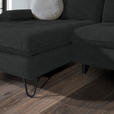 ECKSOFA in Webstoff Anthrazit  - Anthrazit/Schwarz, LIFESTYLE, Textil/Metall (180/310cm) - Valnatura