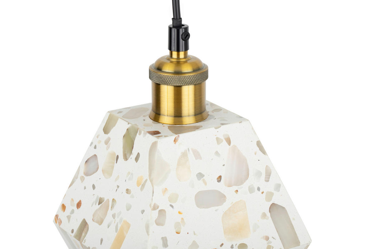 HÄNGELEUCHTE 15/15/120 cm   - Beige, Design, Stein/Metall (15/15/120cm) - Collet's Monde