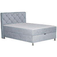 BOXBETT 120/200 cm  Hellgrau  - Chromfarben/Hellgrau, Design, Kunststoff/Textil (120/200cm) - Boxxx