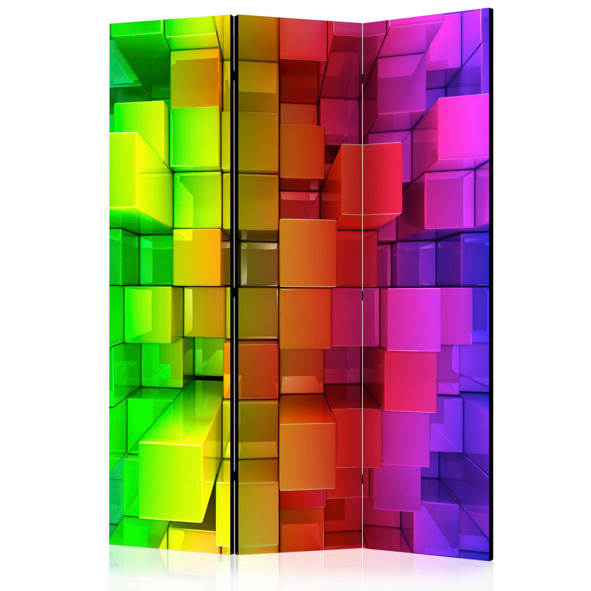SKÄRMVÄGG  i trä, textil  multicolor  - multicolor, Basics, trä/textil (135/172/3cm) - artgeist