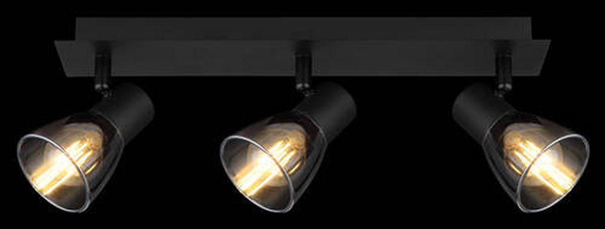 STRAHLER 40/7/15,5 cm   - Schwarz, Design, Glas/Metall (40/7/15,5cm) - Globo