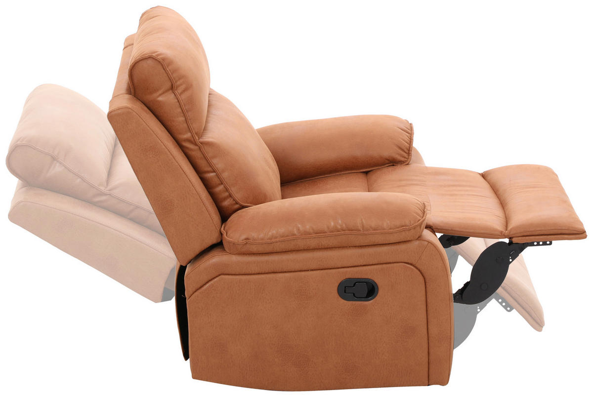 RELAXSESSEL Mikrofaser    - Schwarz/Cappuccino, Design, Holz/Kunststoff (100/101/97cm) - Livetastic