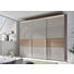 SCHWEBETÜRENSCHRANK 3-türig Eichefarben, Sandfarben - Sandfarben/Chromfarben, Basics, Glas/Holzwerkstoff (280/222/68cm) - Moderano SCHWEBETÜRENSCHRANK 3-türig Eichefarben, Sandfarben - Sandfarben/Chromfarben, Basics, Glas/Holzwerkstoff (280/222/68cm) - Moderano