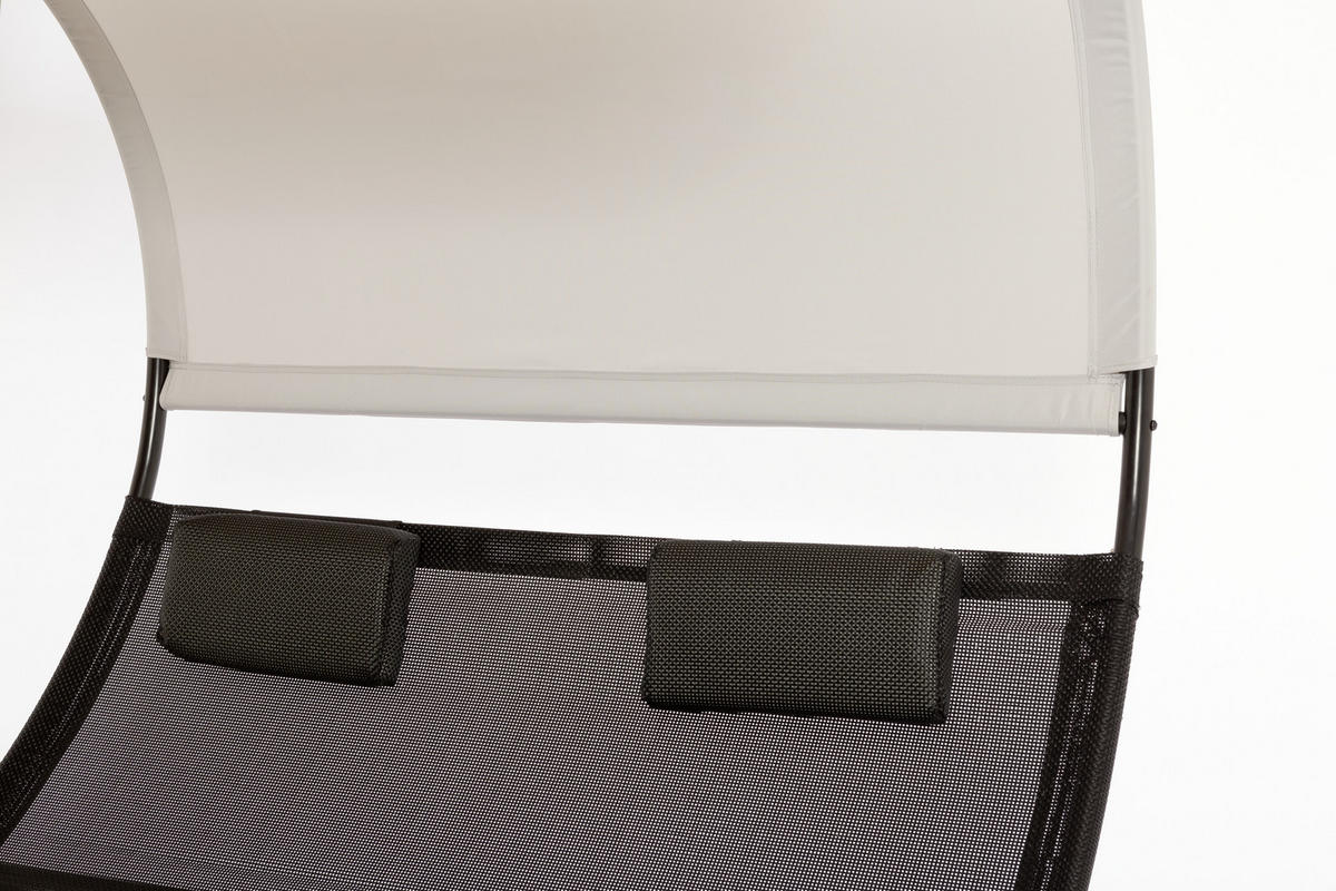 Sezlong Tip Balansoar Havana 139/167/178 cm  - gri deschis/negru, Modern, metal/textil (139/167/178cm) - Amatio