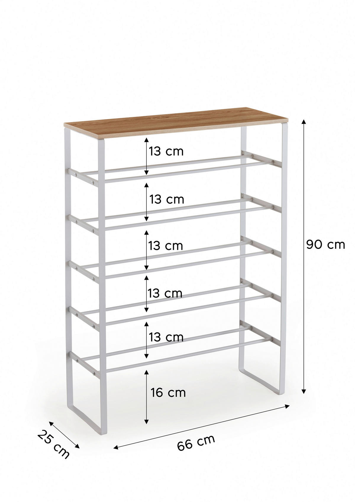 SKOHYLLA 66/90/25 cm  - vit/ek Artisan, Design, metall/trämaterial (66/90/25cm) - MID.YOU