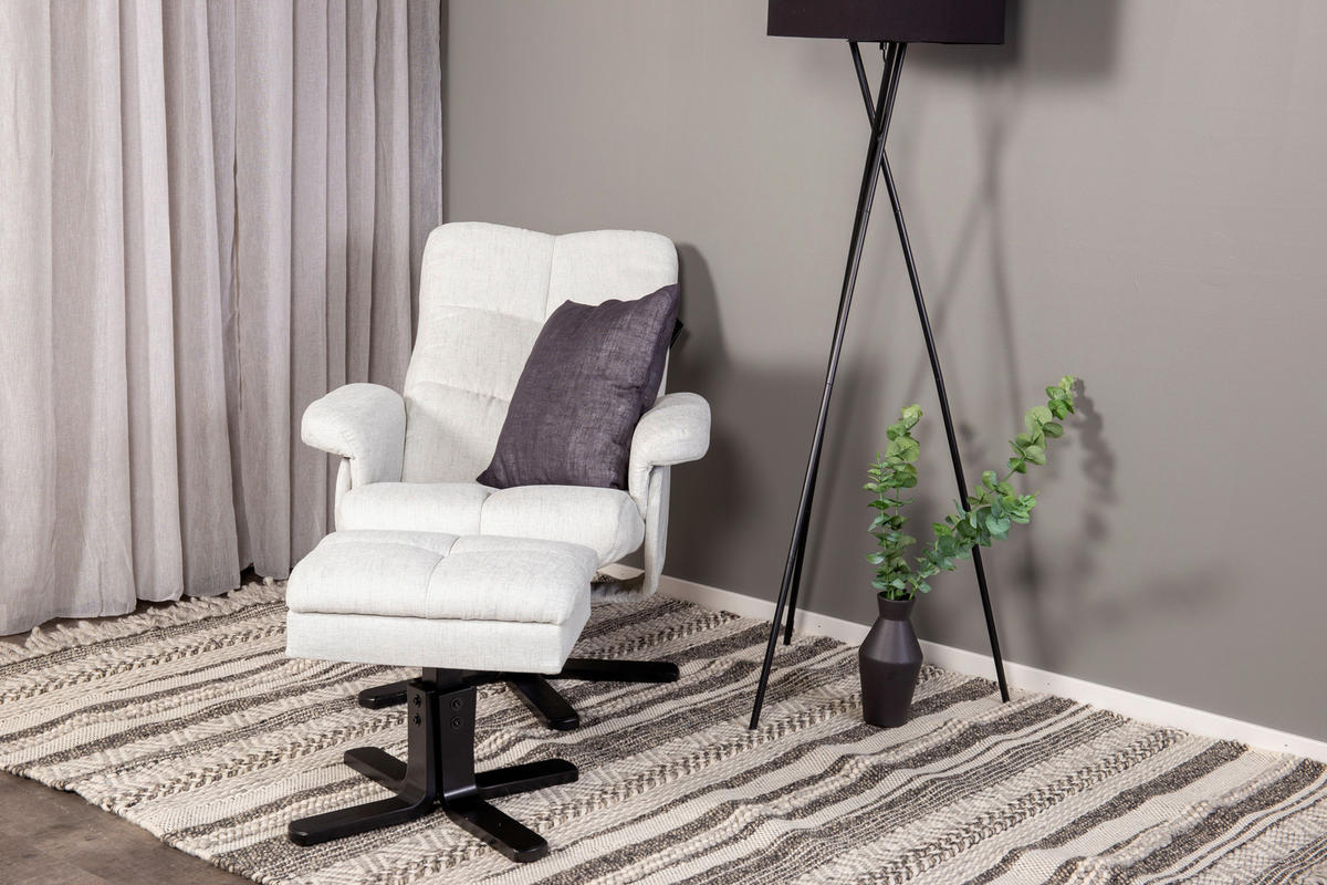 RELAXSESSELSET in Metall, Textil Schwarz, Weiß  - Schwarz/Weiß, Design, Textil/Metall (78/101/90cm) - Livetastic
