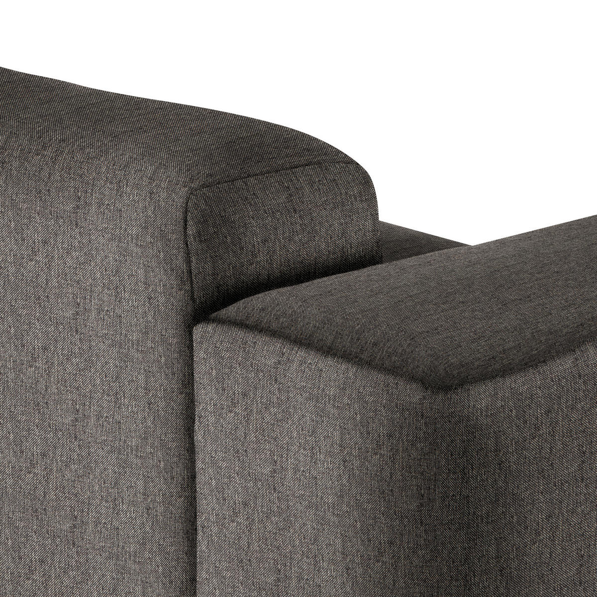 ECKSOFA Dunkelbraun Webstoff Rücken echt  - Dunkelbraun/Schwarz, Design, Kunststoff/Textil (290/171cm) - home24
