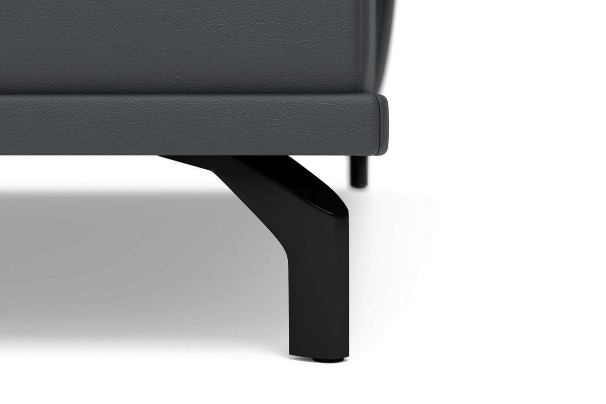SEDACÍ SOUPRAVA, kůže, černá - černá, Basics, kov/textil (223/363/176cm) - Sit & More