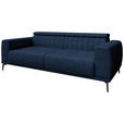 3-SITZER-SOFA  in Webstoff Dunkelblau  - Schwarz/Dunkelblau, KONVENTIONELL, Textil/Metall (240/80/113cm) - Carryhome
