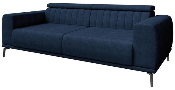 3-SITZER-SOFA  in Webstoff Dunkelblau  - Schwarz/Dunkelblau, KONVENTIONELL, Textil/Metall (240/80/113cm) - Carryhome
