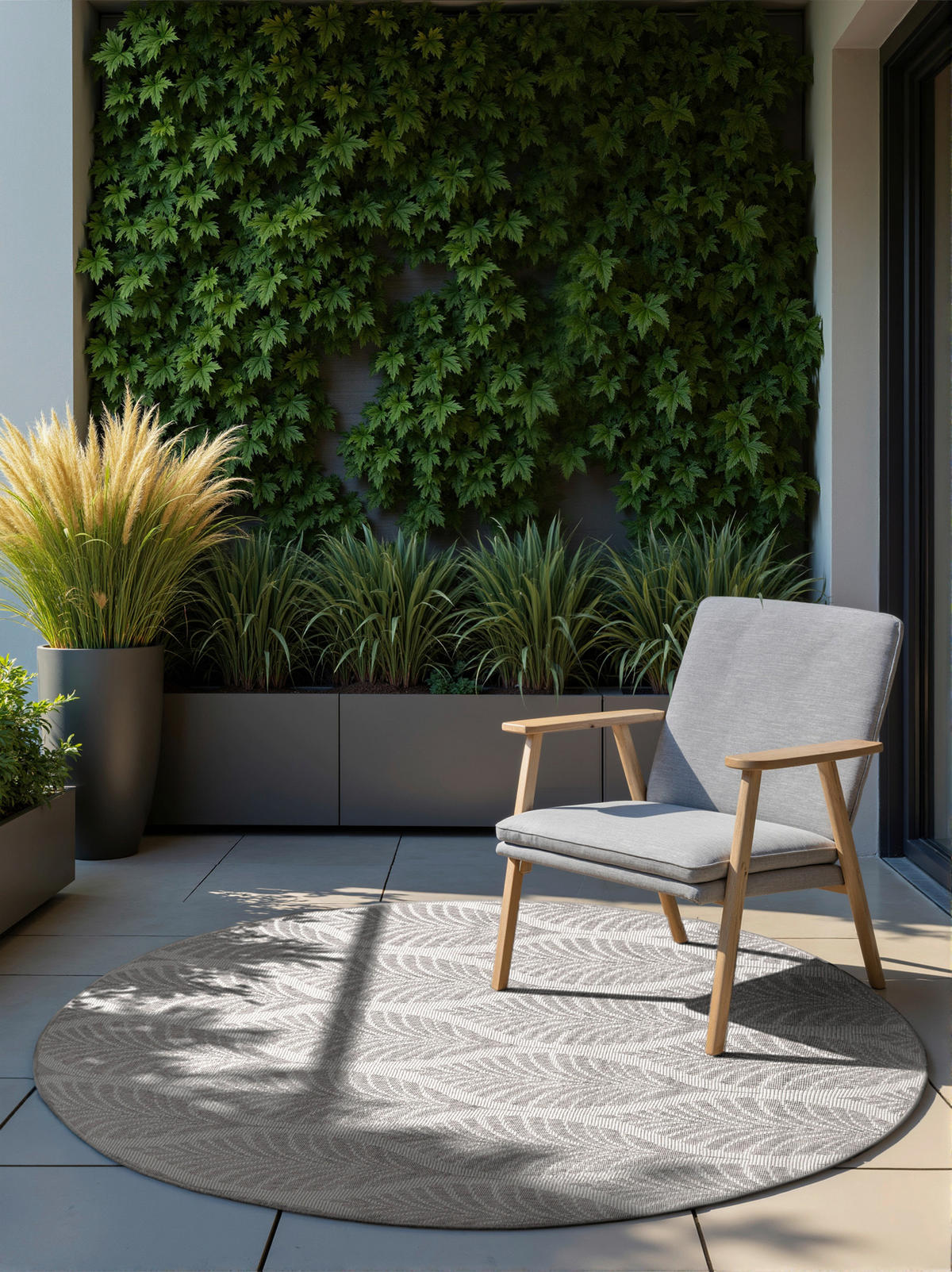 OUTDOORTEPPICH 160 cm Duet Grau, Weiß  - Weiß/Grau, Design, Kunststoff (160cm)