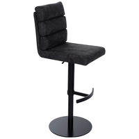 BARHOCKER Webstoff Anthrazit Eisen Stoffauswahl, Sitzfläche 360° drehbar  - Anthrazit/Schwarz, Design, Textil/Metall (42/90-117/58,5cm) - Novel