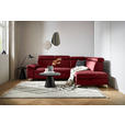 ECKSOFA  in Samt Bordeaux  - Chromfarben/Bordeaux, KONVENTIONELL, Textil/Metall (271/206cm) - Carryhome