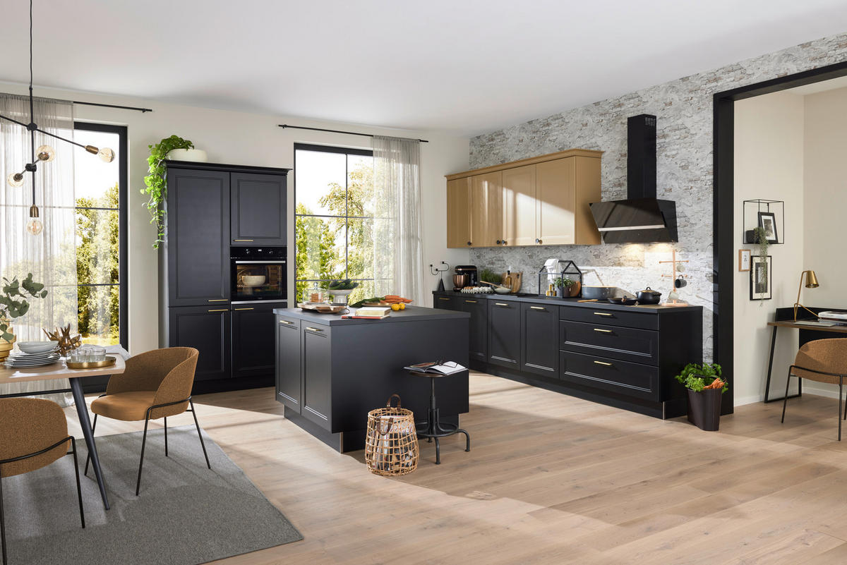 EINBAUKÜCHE WINDSOR LACK  - Schwarz, Design, Holzwerkstoff - Nolte Küchen