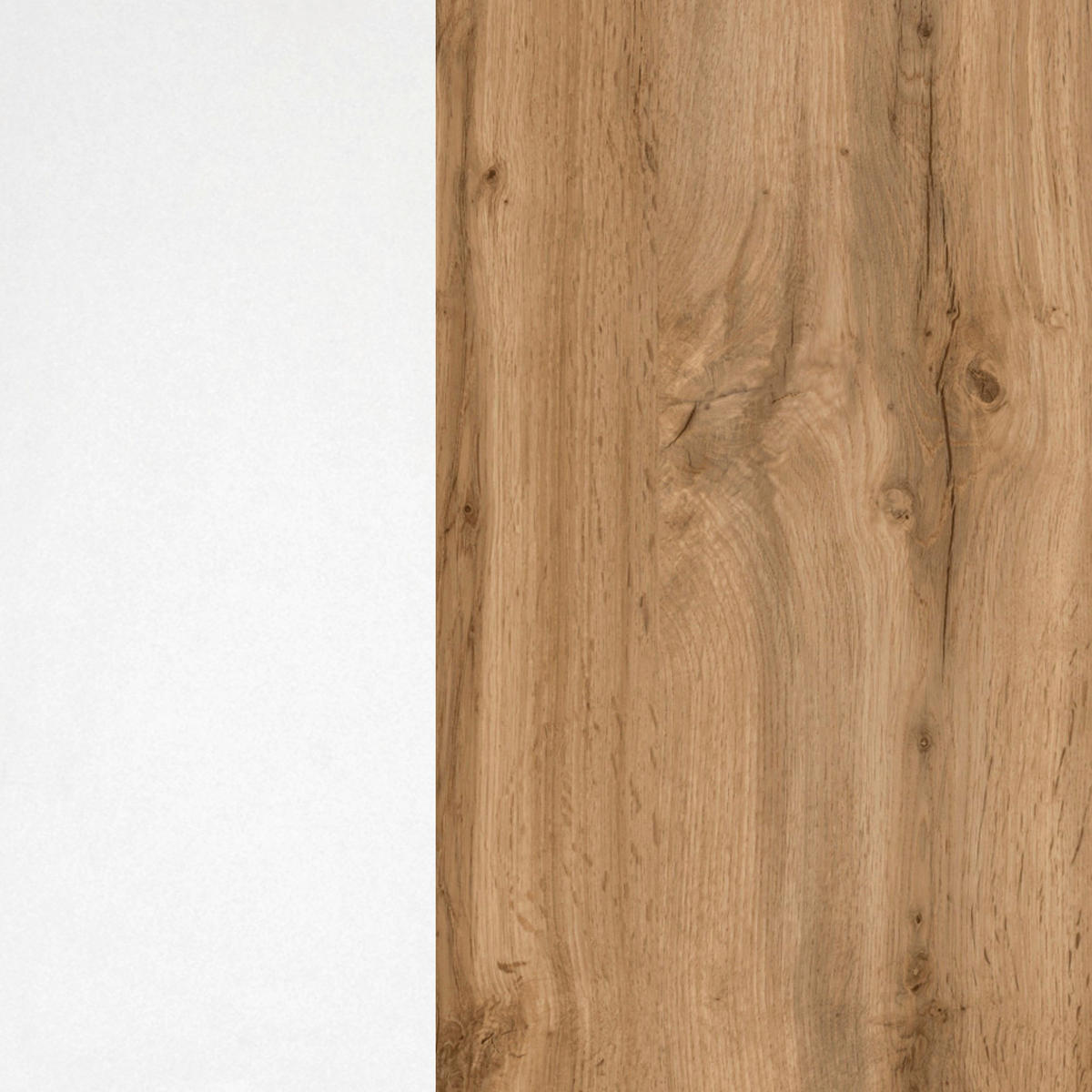 KÜCHENBLOCK 270 cm   in Weiß, Eiche Wotan  - Chromfarben/Eiche Wotan, MODERN, Holzwerkstoff/Metall (270cm) - Held