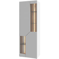 VITRINE Weiss, Wildeiche  64/194/43 cm  - Wildeiche/Weiss, Design, Glas/Holz (64/194/43cm) - Voglauer