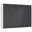 SCHWEBETÜRENSCHRANK 316/223/68 cm 4-türig Grau, Hellgrau  - Chromfarben/Hellgrau, Design, Glas/Holzwerkstoff (316/223/68cm) - Novel