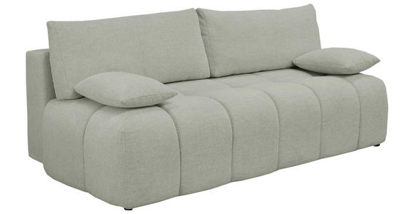 BOXSPRINGSOFA in Chenille Greige  - Greige/Schwarz, MODERN, Kunststoff/Textil (210/72/105cm) - Cantus