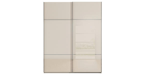 SCHWEBETÜRENSCHRANK 162/223/68 cm 2-türig Champagner - Chromfarben/Champagner, KONVENTIONELL, Glas/Holzwerkstoff (162/223/68cm) - Novel