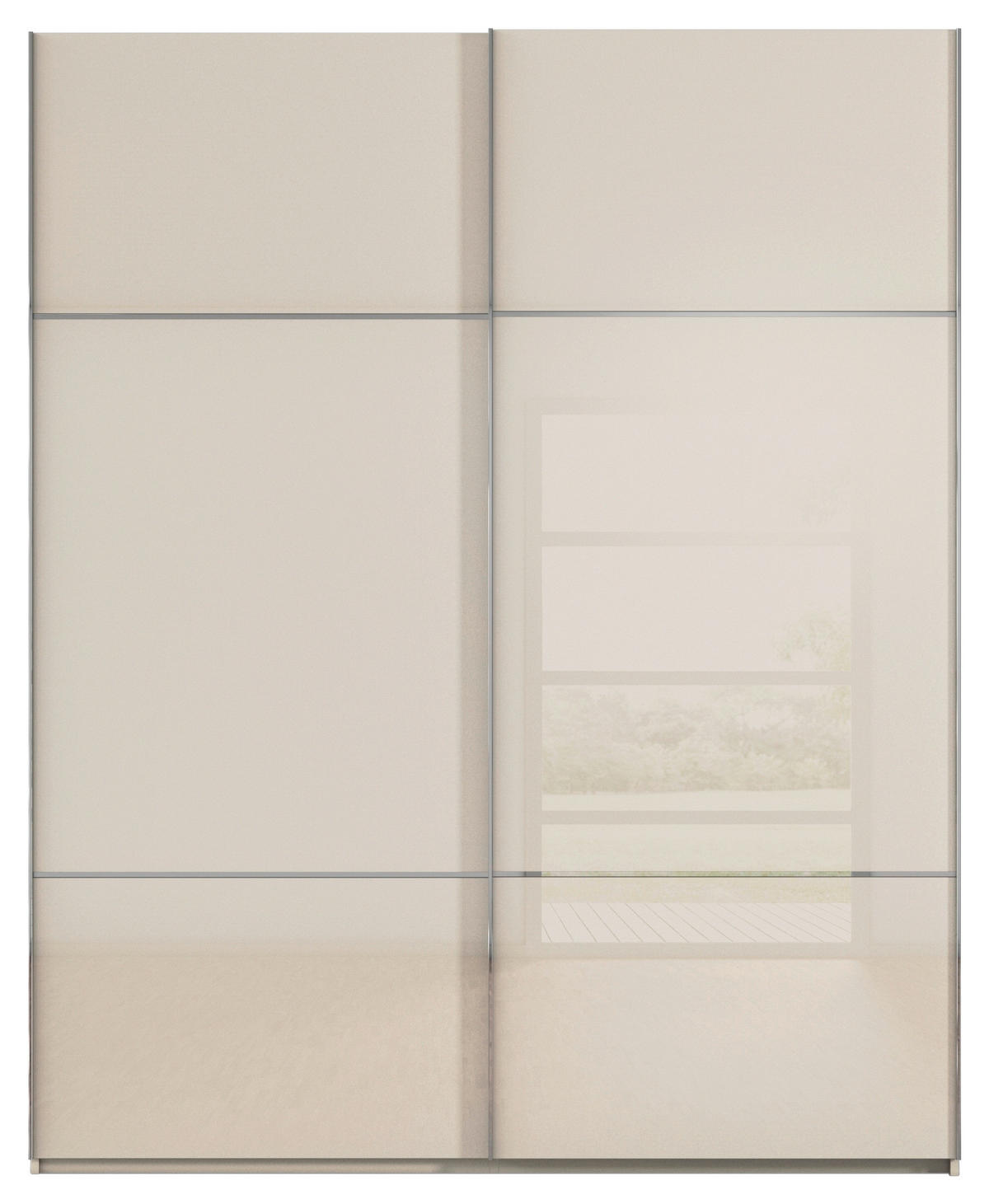 SCHWEBETÜRENSCHRANK in Champagner  - Chromfarben/Champagner, Konventionell, Glas/Holzwerkstoff (162/223/68cm) - Novel