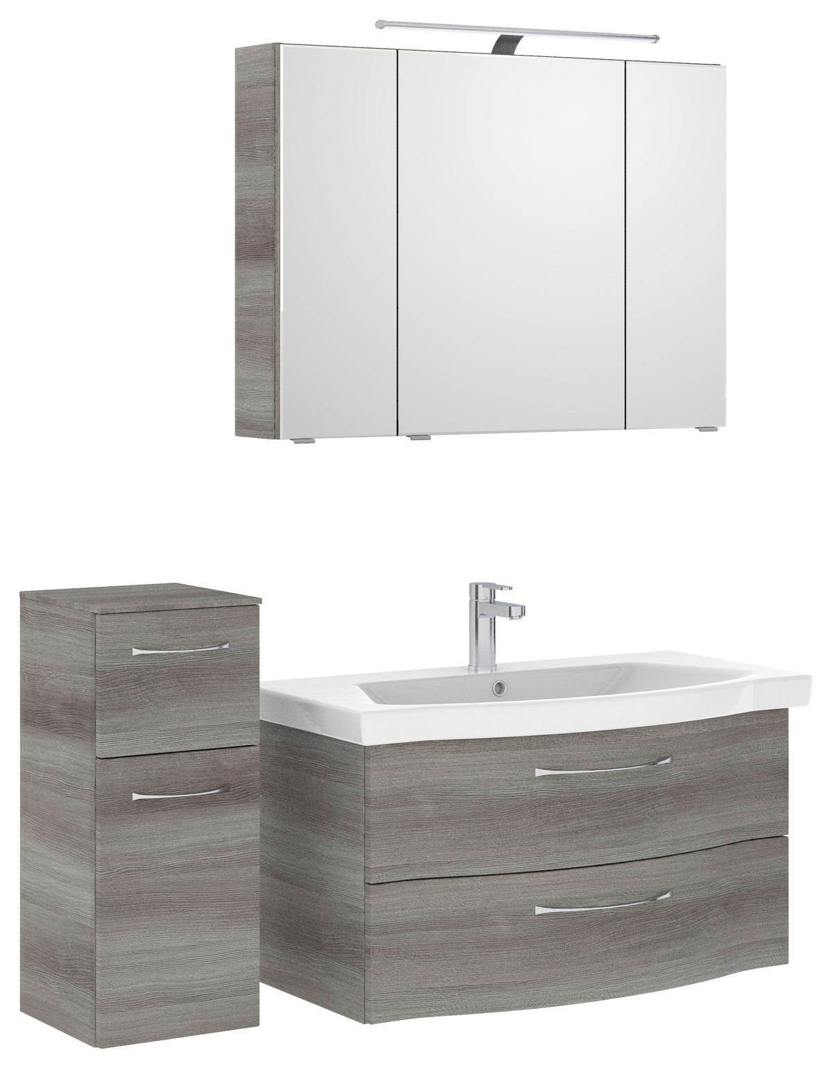 BADEZIMMER 4-teilig  in 128 cm  - Chromfarben/Graphitfarben, KONVENTIONELL, Glas/Keramik (128cm) - Pelipal