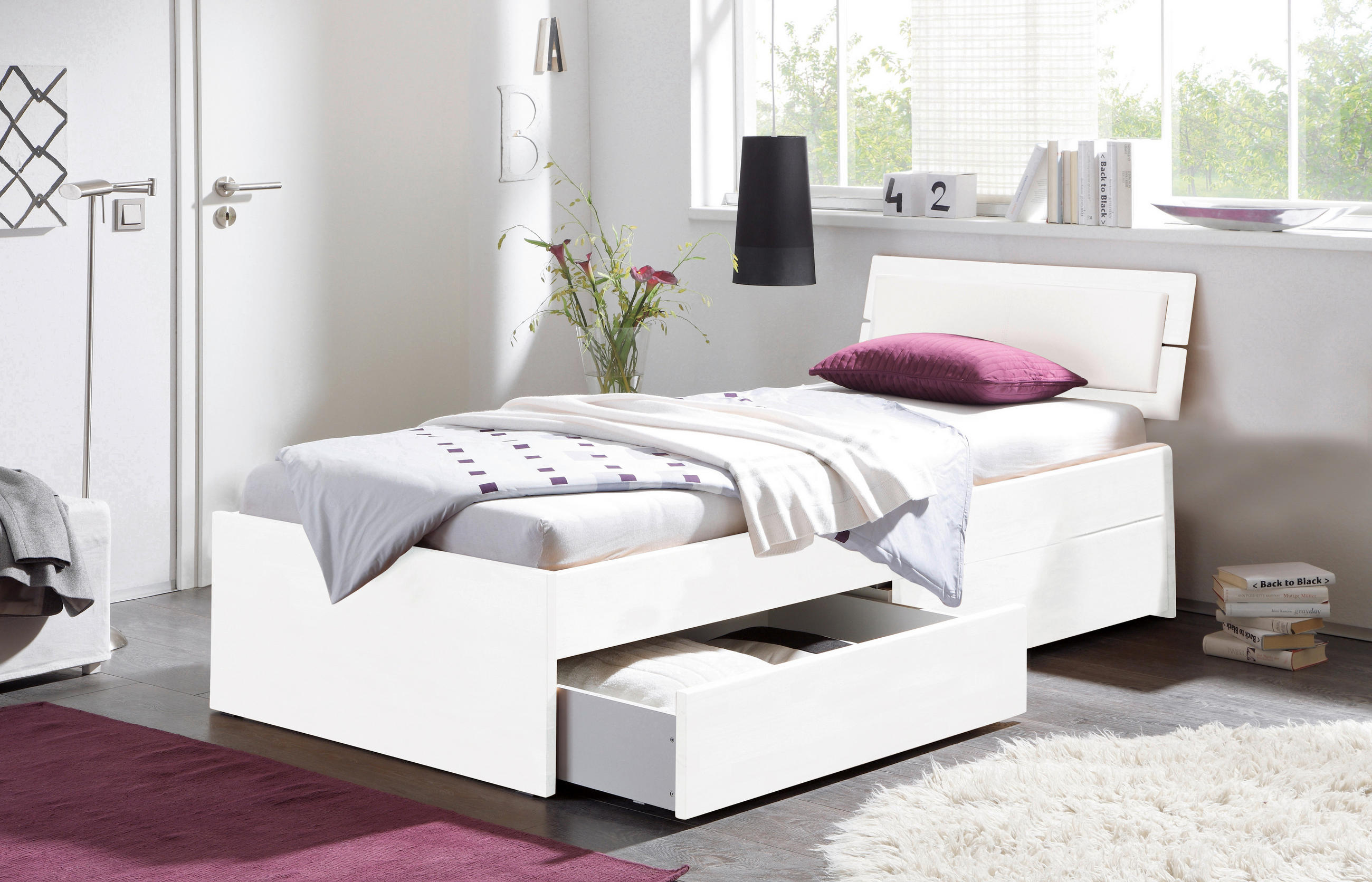 STAURAUMBETT 120/200 cm  in Weiß  - Weiß, KONVENTIONELL, Holz (120/200cm) - Hasena