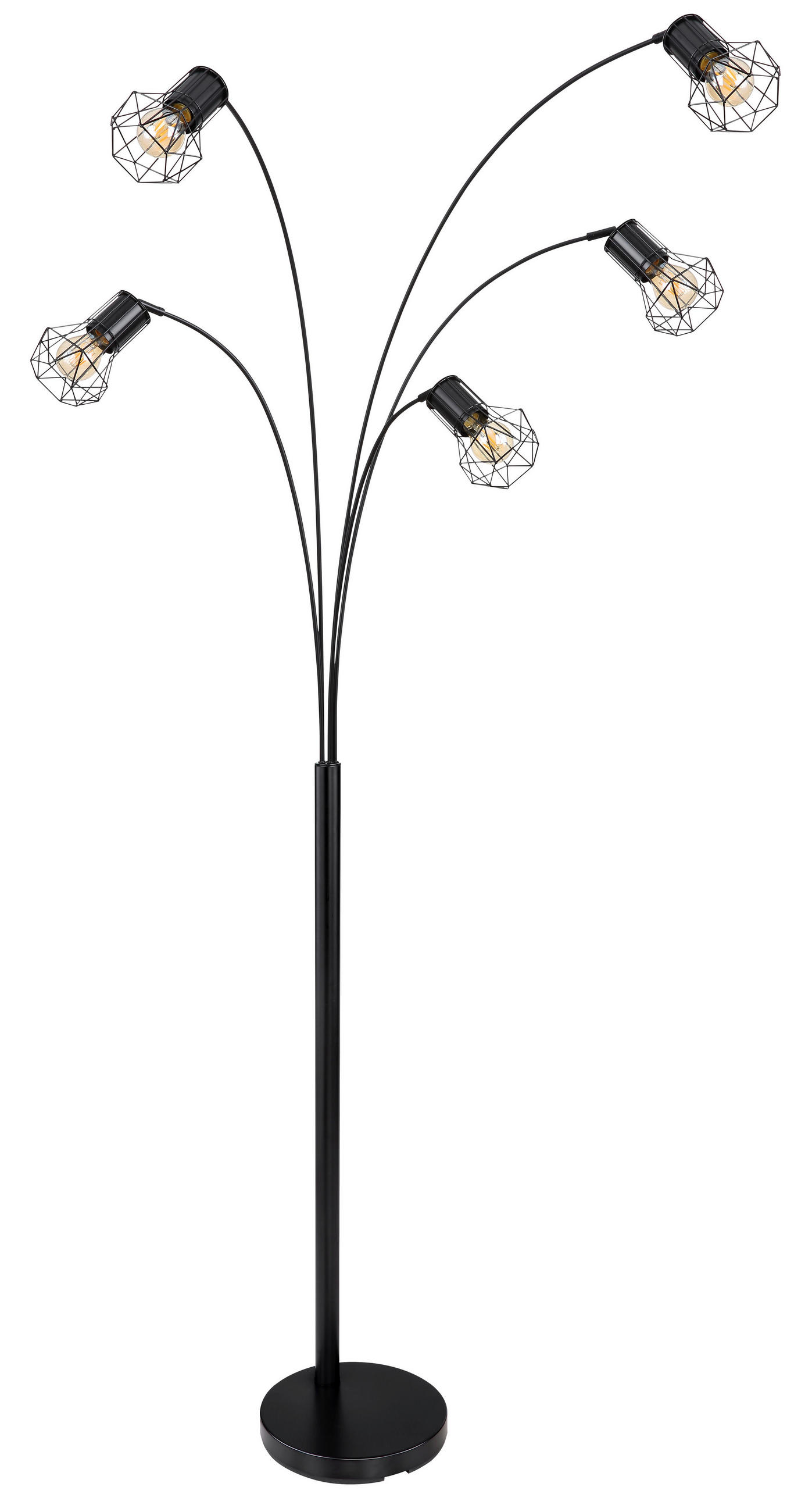 STEHLEUCHTE 74/204 cm    - Schwarz, Natur, Metall (74/204cm) - Marama