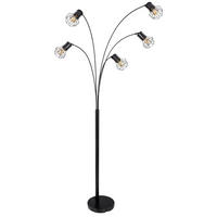 STEHLEUCHTE 74/204 cm    - Schwarz, Natur, Metall (74/204cm) - Marama