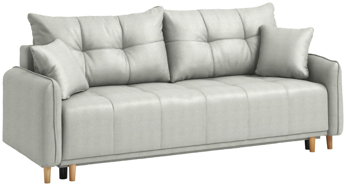 SCHLAFSOFA Chenille Naturfarben  - Buchefarben/Naturfarben, Design, Holz/Textil (217/97/101cm) - Carryhome