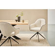 ARMLEHNSTUHL  Sitzfläche 360° drehbar, automatische Rückholfunktion Leinenoptik  - Creme/Schwarz, Design, Textil/Metall (62/85/64cm) - Novel
