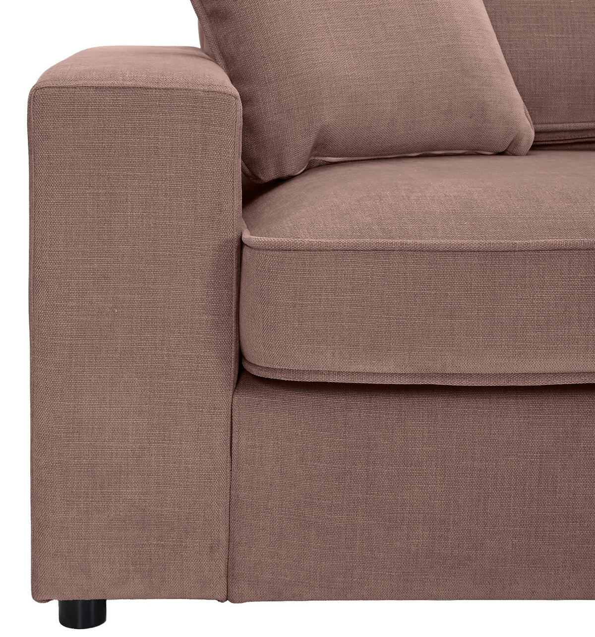 ECKSOFA Altrosa Flachgewebe Zierkissen, Rückenkissen, Rücken echt  - Schwarz/Altrosa, MODERN, Kunststoff/Textil (307/228cm) - Carryhome
