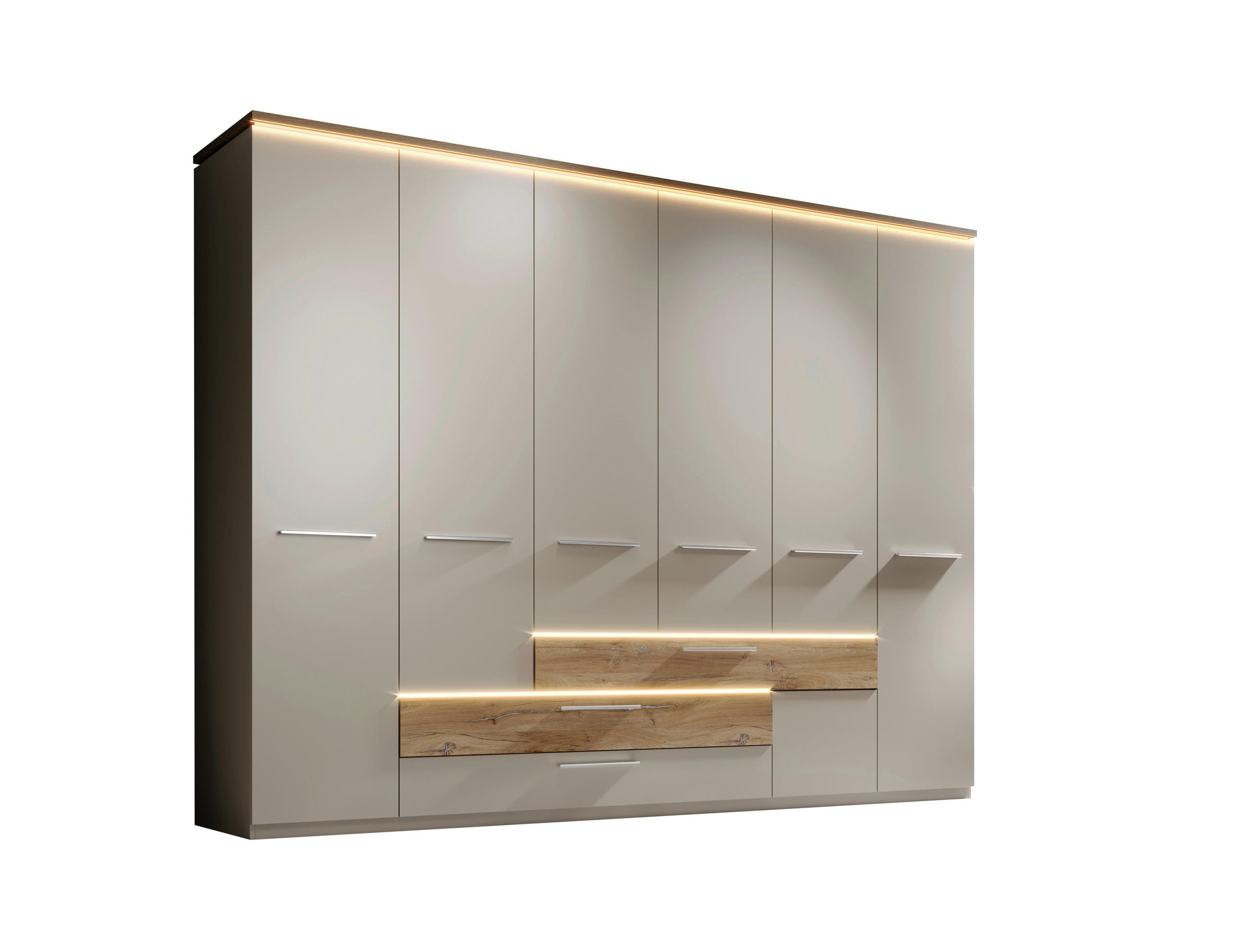 ŠATNÍKOVÁ SKRIŇA, farba duba, šampanská, 301/229,4/61 cm - šampanská/farba duba, Modern, kompozitné drevo/plast (301/229,4/61cm) - Novel