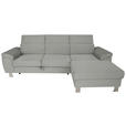 ECKSOFA inkl. Funktionen Grau Cord  - Silberfarben/Grau, Design, Textil/Metall (250/167cm) - Xora