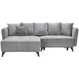 ECKSOFA in Chenille Grau  - Schwarz/Grau, LIFESTYLE, Textil/Metall (172/255cm) - Carryhome