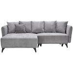 ECKSOFA Grau Chenille  - Schwarz/Grau, LIFESTYLE, Textil/Metall (172/255cm) - Carryhome