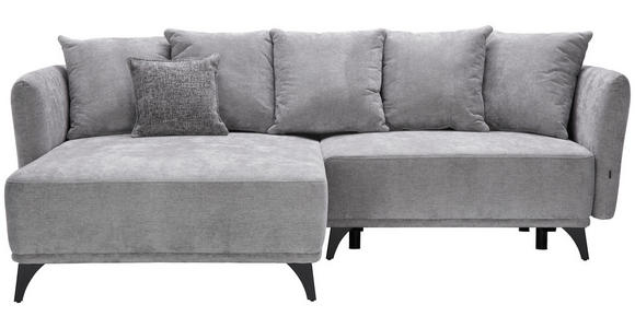 ECKSOFA in Chenille Grau  - Schwarz/Grau, LIFESTYLE, Textil/Metall (172/255cm) - Carryhome